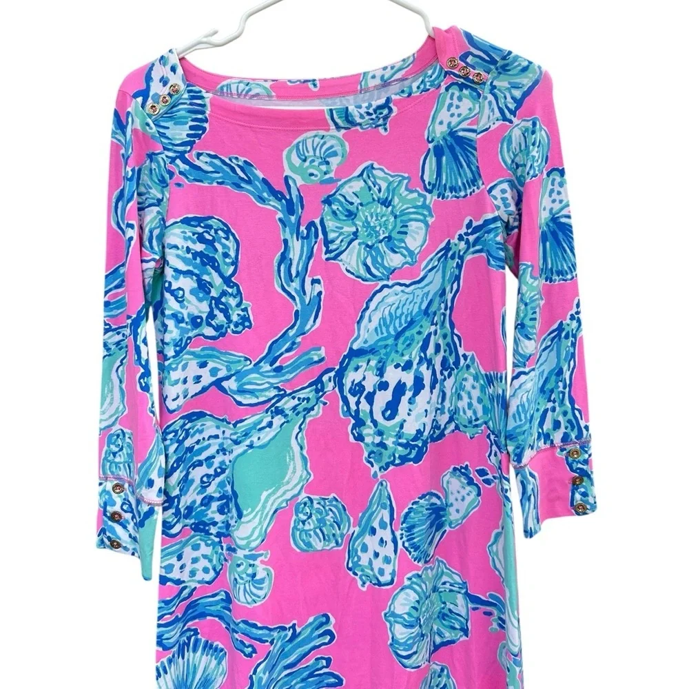 Lilly Pulitzer Long Sleeve Sophie Dress - Size XS - Pink Sea Shells - Picture 6 of 14